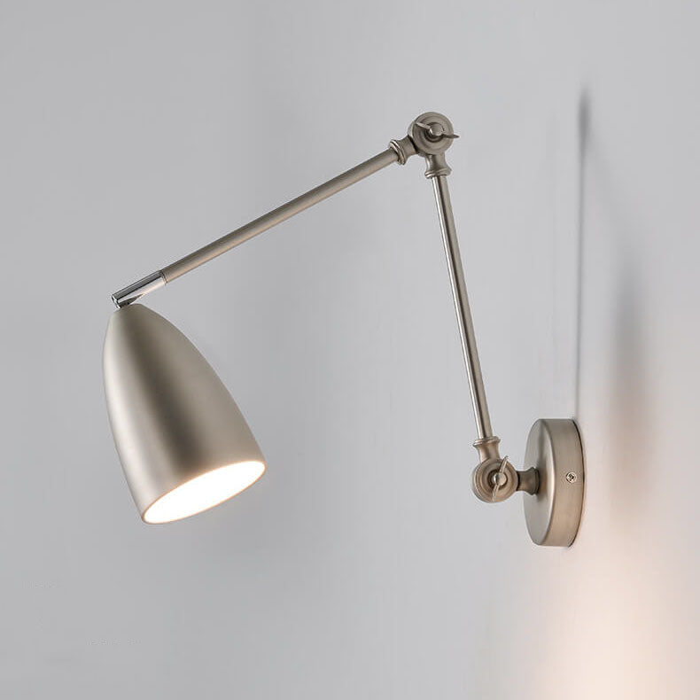 Flexiron Retro Industrial Schwenkarm Wandleuchte | Rotierbar & Ausziehbar | 1-Licht Design | Eisen-Lampe für Arbeits- & Wohnräume