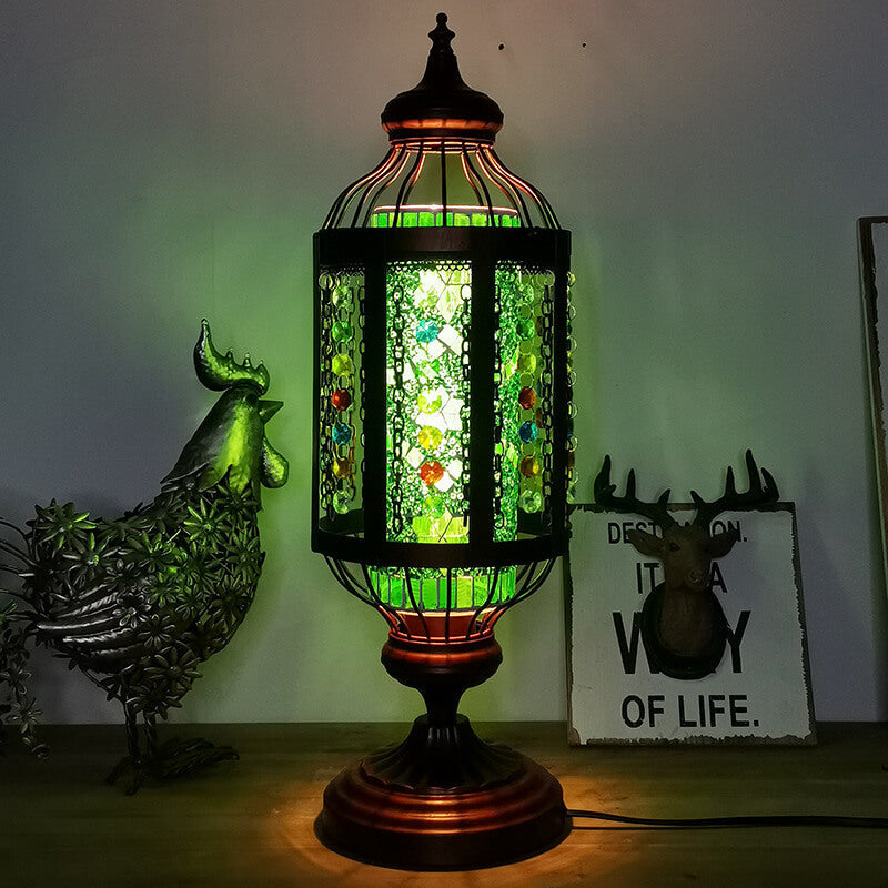 OttomaGlow Vintage Türkische Tischlampe | Buntglas-Laterne | 1-flammig | Orientalisches Design
