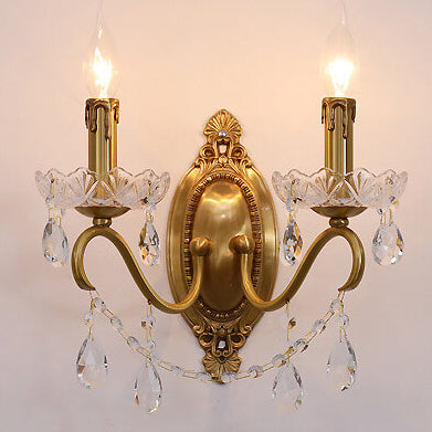 Crystaléa Wandlampe im französischen Vintage-Stil | Messing & Kristall | Elegante Beleuchtung für Zuhause