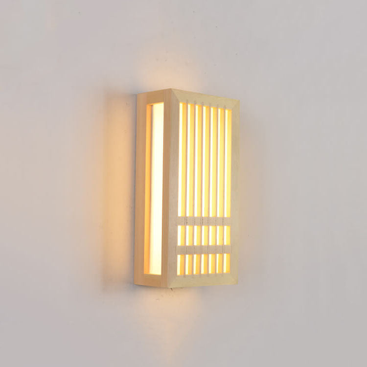AuraWood Japanische Holz-Wandleuchte | Minimalistisches Design | Natürliche Eleganz | Dimmbares Licht