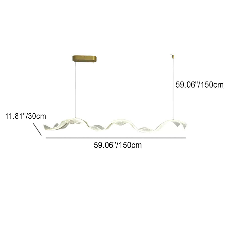 WaveLuma LED Pendelleuchte | Innovatives Wellen-Design | Dimmbar | Perfekt für Esszimmer & Kücheninseln