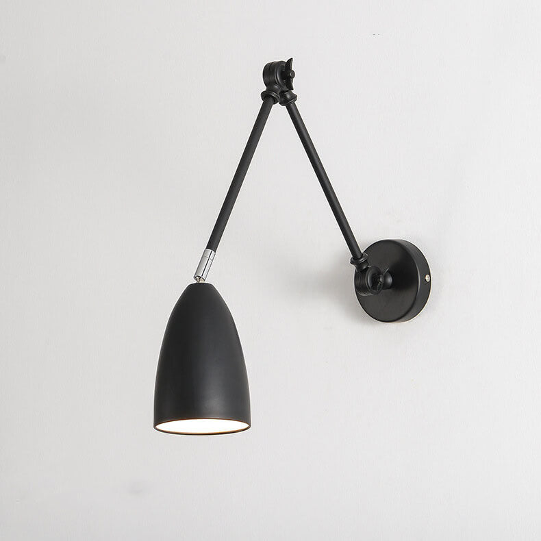 Flexiron Retro Industrial Schwenkarm Wandleuchte | Rotierbar & Ausziehbar | 1-Licht Design | Eisen-Lampe für Arbeits- & Wohnräume