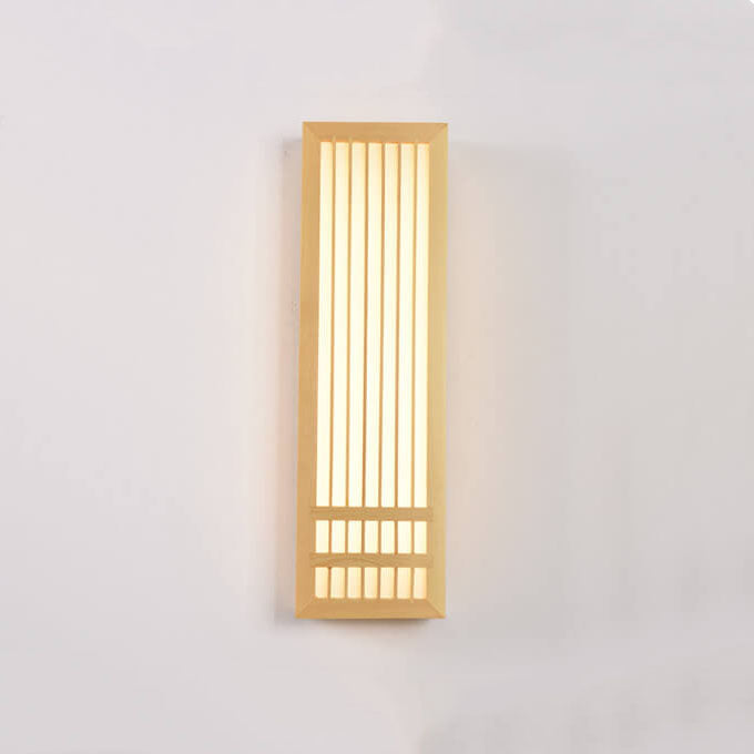 AuraWood Japanische Holz-Wandleuchte | Minimalistisches Design | Natürliche Eleganz | Dimmbares Licht