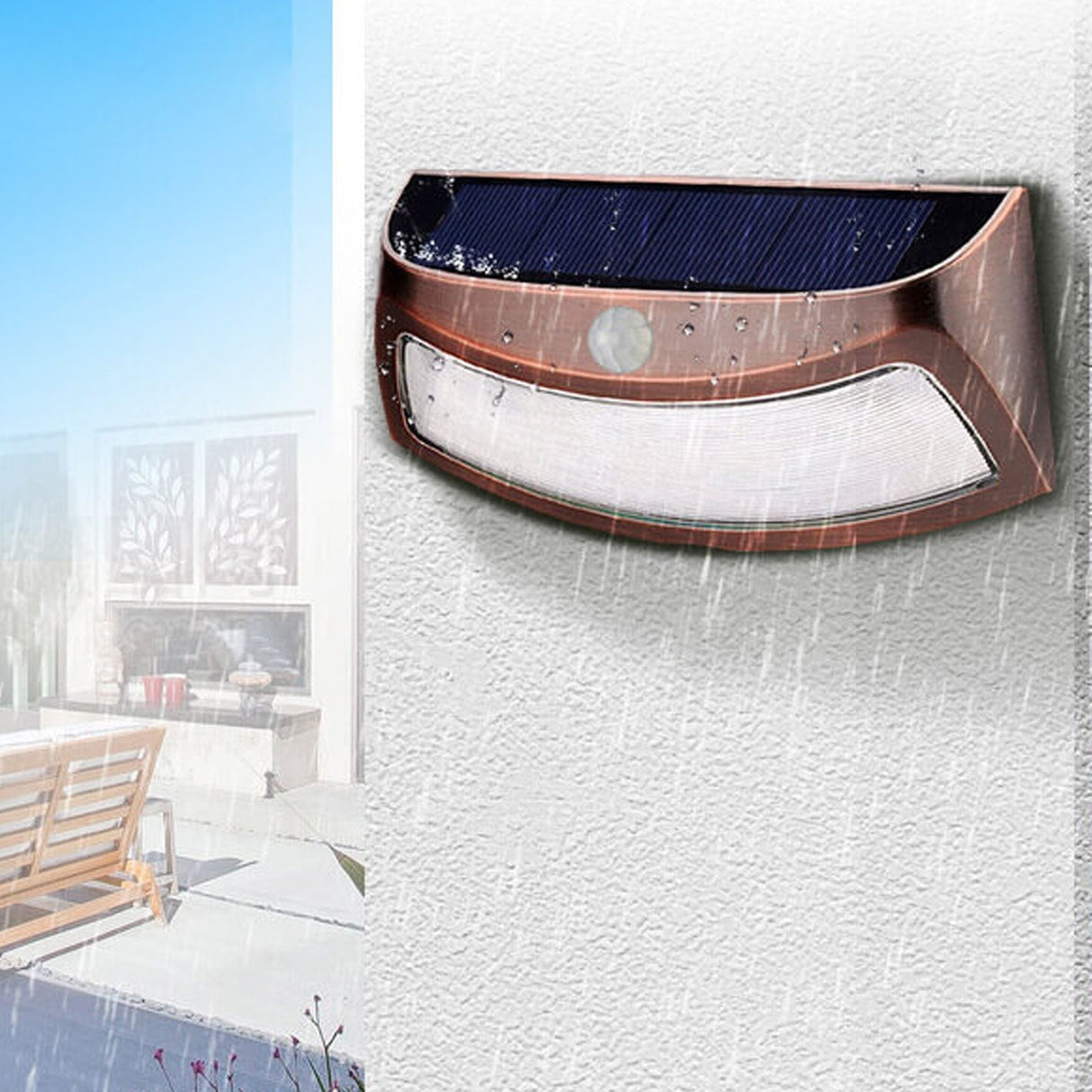 LumiTrape Solar Wandleuchte | Trapezförmiges Design | Solarbetrieben | LED Außenbeleuchtung