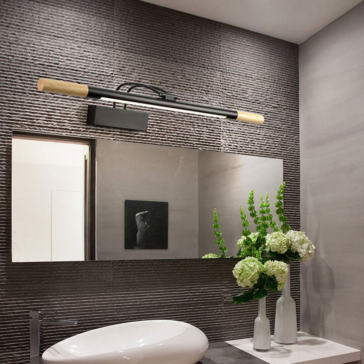 Arkluma Nordic LED Wandleuchte | Massivholz | Geschwungener Arm | Warmes oder Weißes Licht