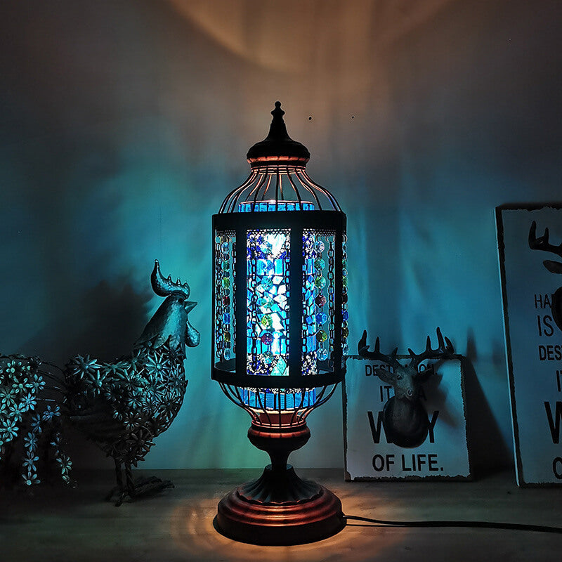 OttomaGlow Vintage Türkische Tischlampe | Buntglas-Laterne | 1-flammig | Orientalisches Design