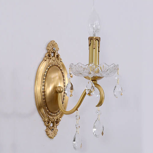 Crystaléa Wandlampe im französischen Vintage-Stil | Messing & Kristall | Elegante Beleuchtung für Zuhause