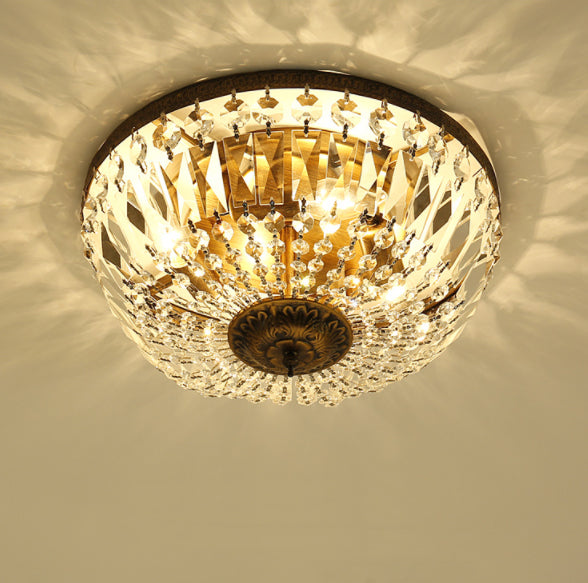 CrystalVibe Vintage Deckenleuchte | Runde Kristallfassung | 4/6 Lichter | Elegantes Design