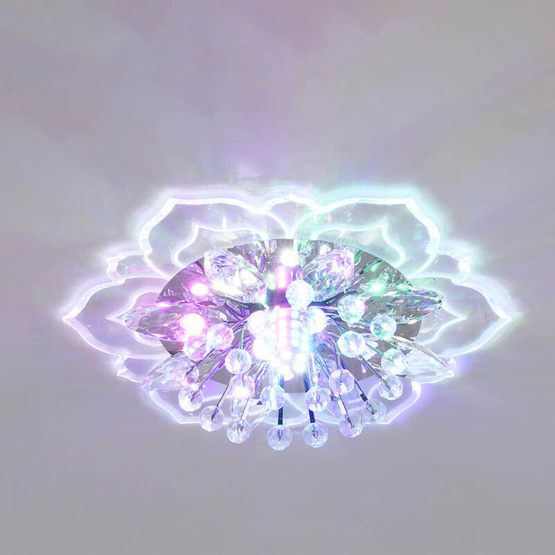 GlowPetal LED Kristall Deckenleuchte | Blumenförmig | Modernes Design | Energiesparend | Dekorative Beleuchtung
