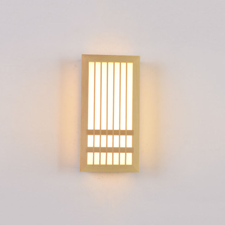 ZenWood Minimalist Japanische Wandlampe | Rechteckiges Design | LED 1-Licht | Warmes und Weißes Licht | Deko für Zuhause