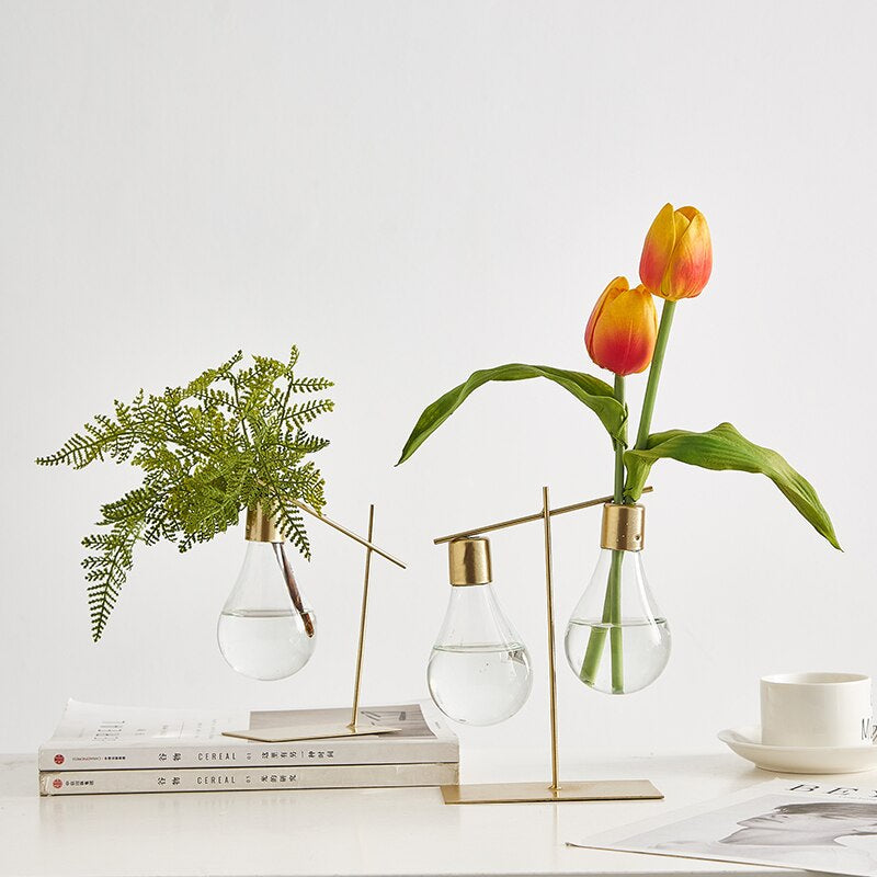 BloomBulb Pflanzenvermehrungs Vase | Zeitloses Design | Deko für Zuhause & Büro | Einzel & Doppel