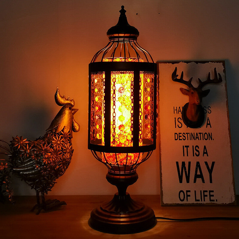 OttomaGlow Vintage Türkische Tischlampe | Buntglas-Laterne | 1-flammig | Orientalisches Design