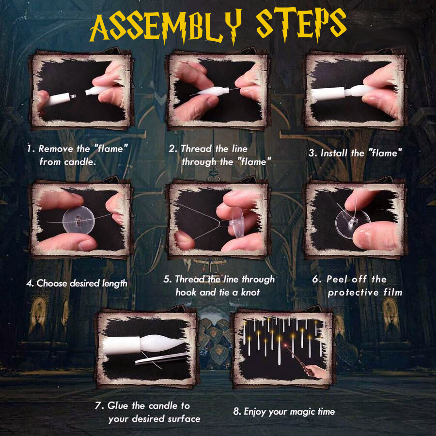 MysticFlame Schwebende LED-Kerzen mit Zauberstab | Magische Deko für Halloween & Zuhause