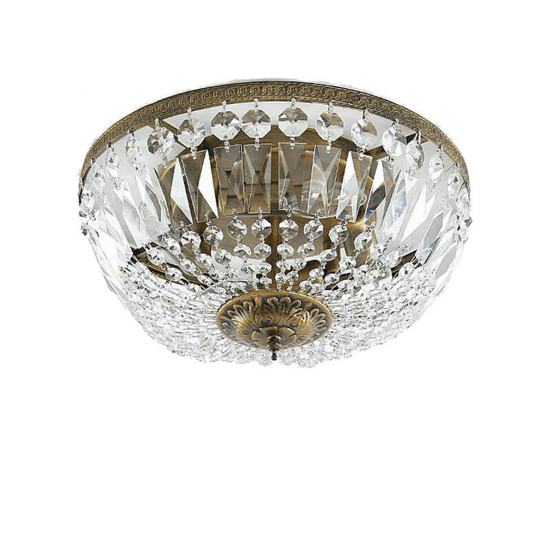 CrystalVibe Vintage Deckenleuchte | Runde Kristallfassung | 4/6 Lichter | Elegantes Design