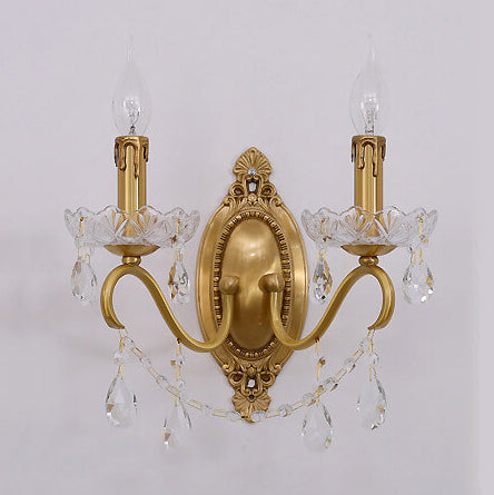 Crystaléa Wandlampe im französischen Vintage-Stil | Messing & Kristall | Elegante Beleuchtung für Zuhause