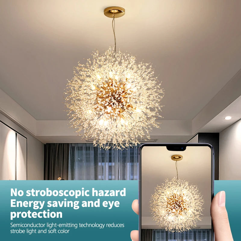 CrystalElegance Luxus-Kronleuchter aus Kristallglas | Premium Deckenleuchte | Glamour für Wohnzimmer, Esszimmer und mehr