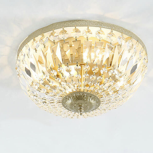 CrystalVibe Vintage Deckenleuchte | Runde Kristallfassung | 4/6 Lichter | Elegantes Design