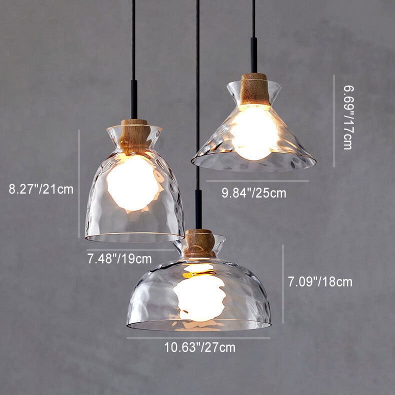 LumaCrystal Nordic Pendelleuchte | Klar geriffeltes Glas | 1-Licht | Skandinavisches Design | Deko für Zuhause