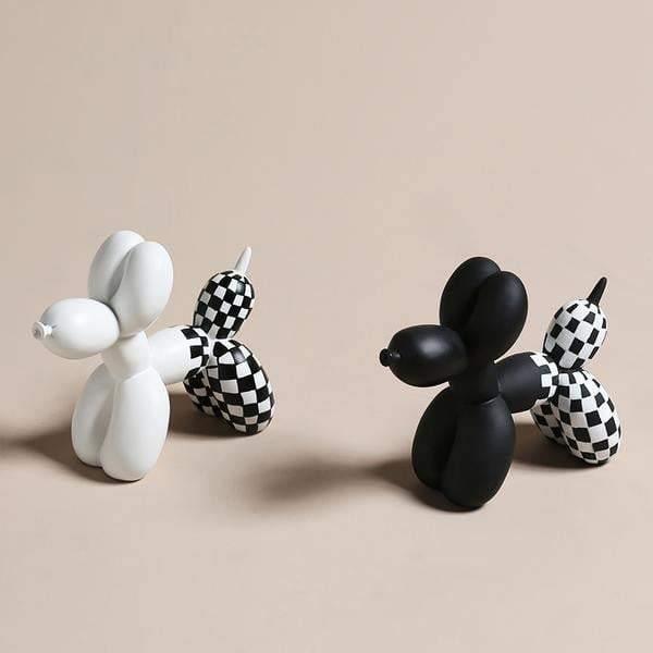 PuppyPop - Checkered Balloon Animal Hunde | Dekoratives Highlight | Moderne Kunst Deko
