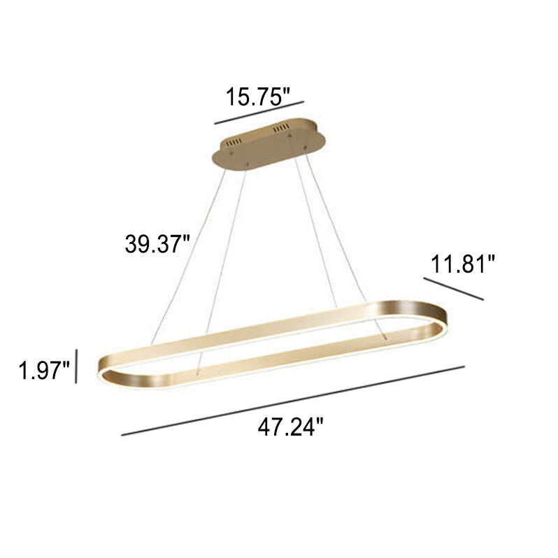 LumaOval Minimalistische LED Pendelleuchte | Ovales Aluminium-Design | Dimmbares Licht | Luxus Kronleuchter
