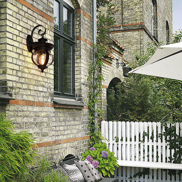 JarvaLume Außenwandleuchte | Europäisches Retro-Design | Eisen & Glas | 1-Licht Wasserdicht