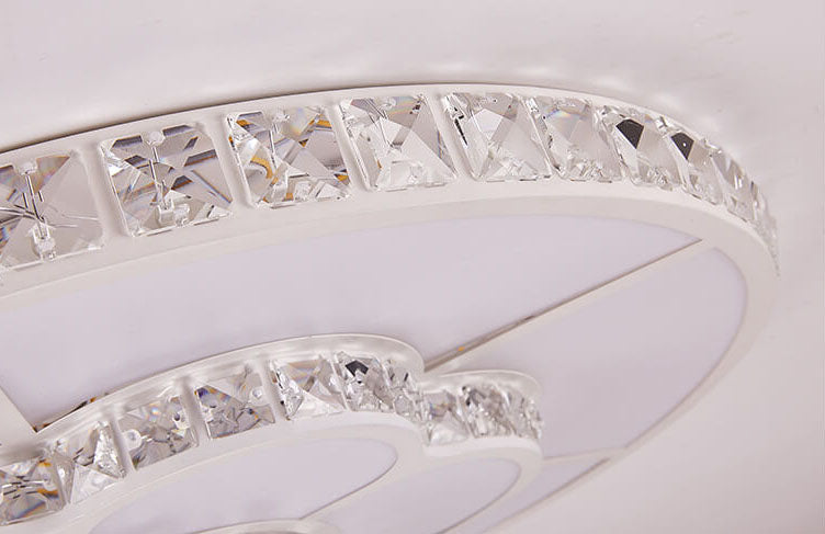 Crystalum Luxe LED Deckenleuchte | Moderner Kristall-Flush Mount | Dimmbare Luxusbeleuchtung