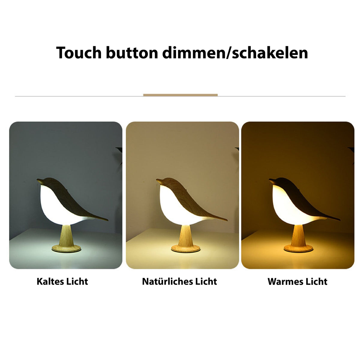 BirdGlow Dekorative Tischleuchte | Stilvolle Designer Lampe | Natürliche Materialien | Exklusive Deko für Zuhause