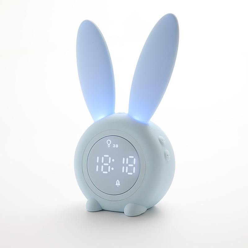 BunnyTime Digitale Kinderuhr | Niedliches Hasenohren Design | LED Wecker mit Uhrzeit & Nachtlicht | Deko fürs Kinderzimmer