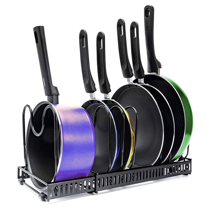 SpaceFlex Verstellbarer Küchenpfannenhalter & Topfdeckelhalter | Ordnung & Flexibilität in der Küche