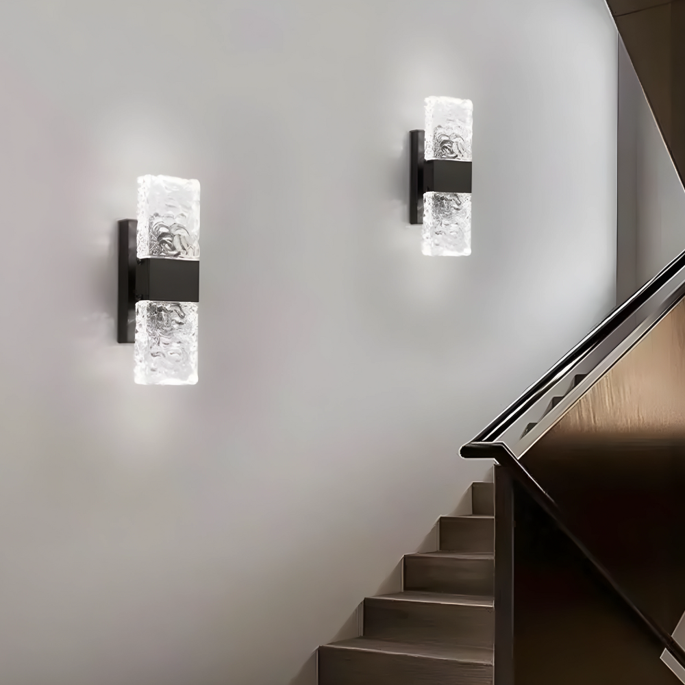 GlaciaLuxe LED Wandleuchte | Kristalldesign | Elegante Beleuchtung | Modern & Luxuriös