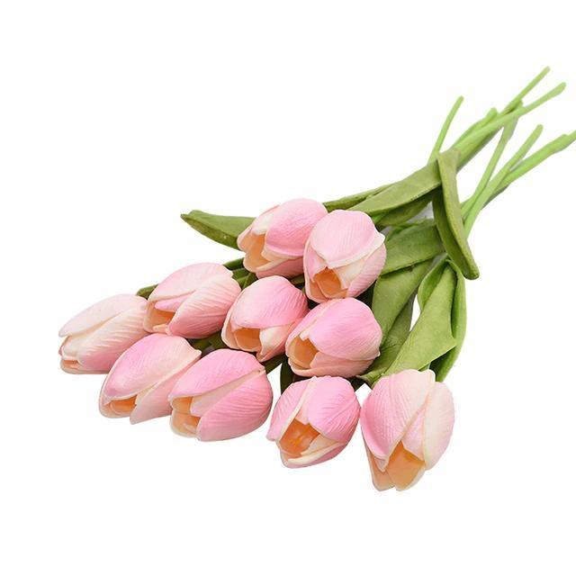 TulipaBloom Künstliche Tulpen aus Seide | 10er-Set | Realistische Blumen für Zuhause & Hochzeiten