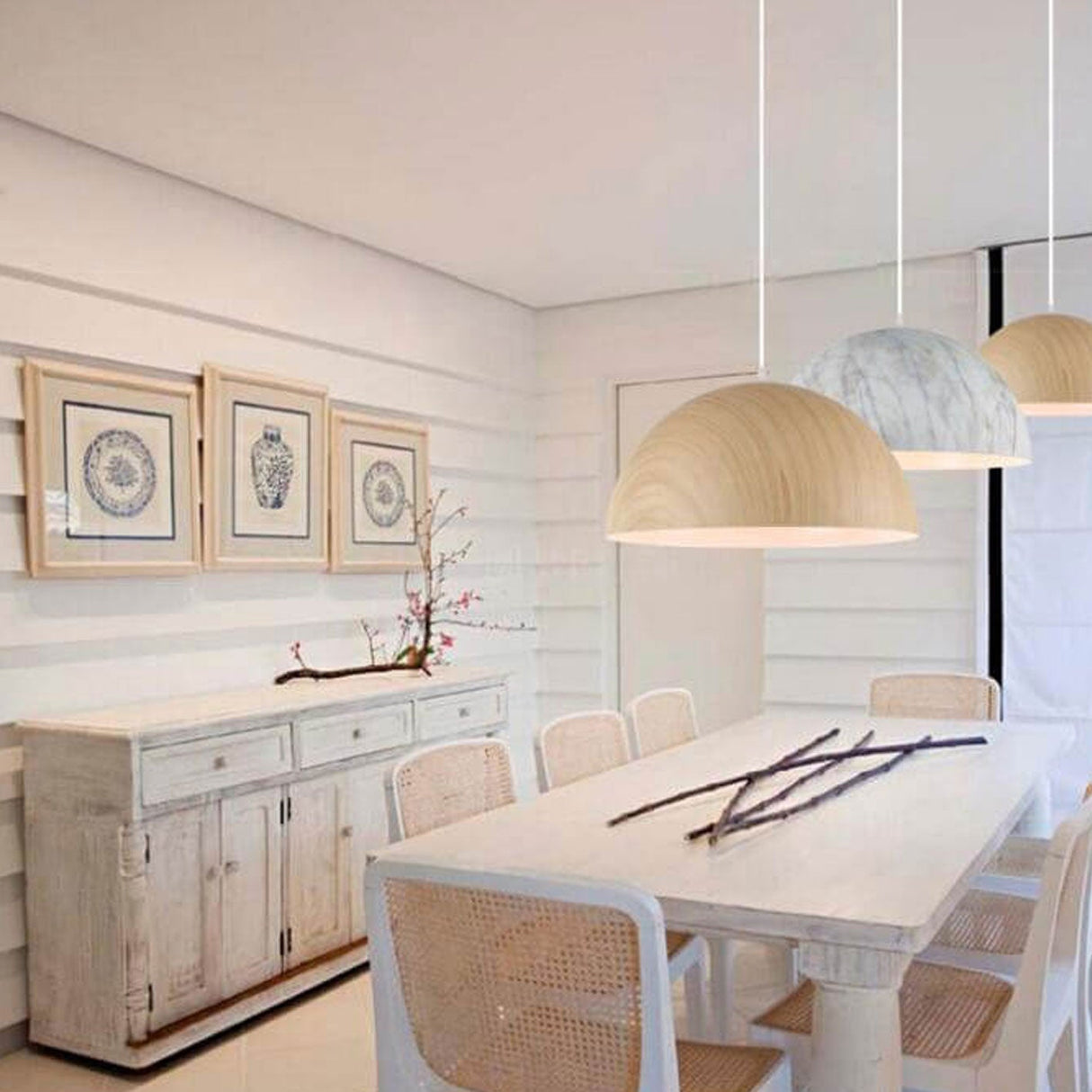 ArcLumina Marmor Pendelleuchte | Nordic Design | Halbrund | Elegante Beleuchtung | Wohnraum-Highlight