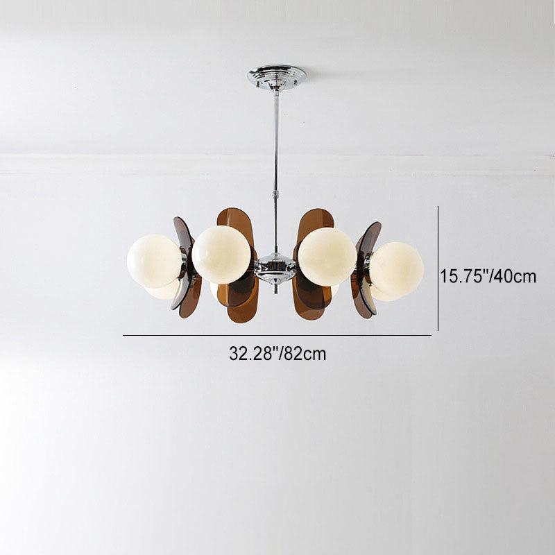 LumiOrion Acryl-Kronleuchter | 3/5/6/8 Lichter | Mid-Century Design für Wohnzimmer & Essbereich