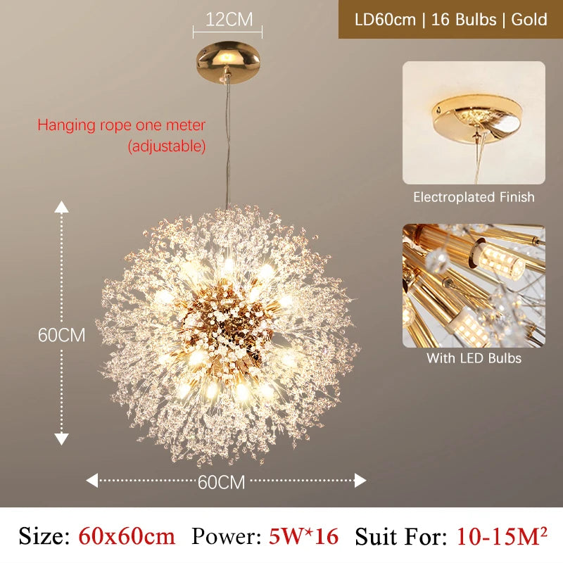 CrystalElegance Luxus-Kronleuchter aus Kristallglas | Premium Deckenleuchte | Glamour für Wohnzimmer, Esszimmer und mehr