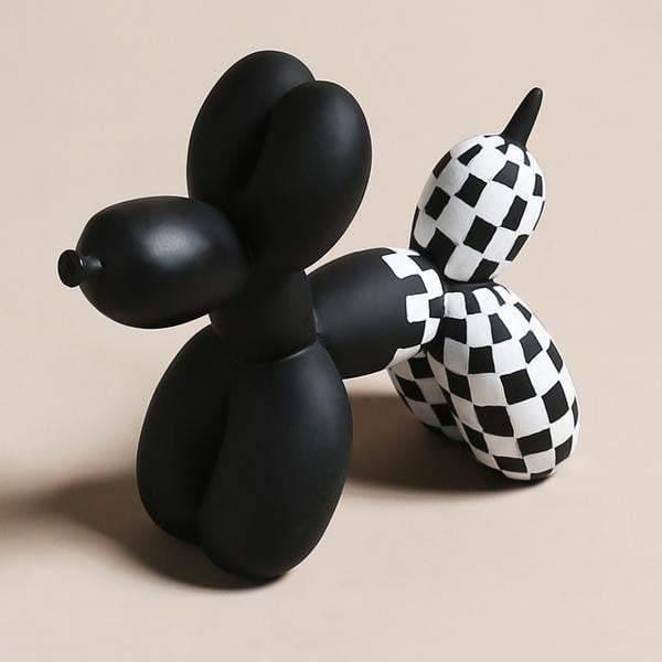 PuppyPop - Checkered Balloon Animal Hunde | Dekoratives Highlight | Moderne Kunst Deko