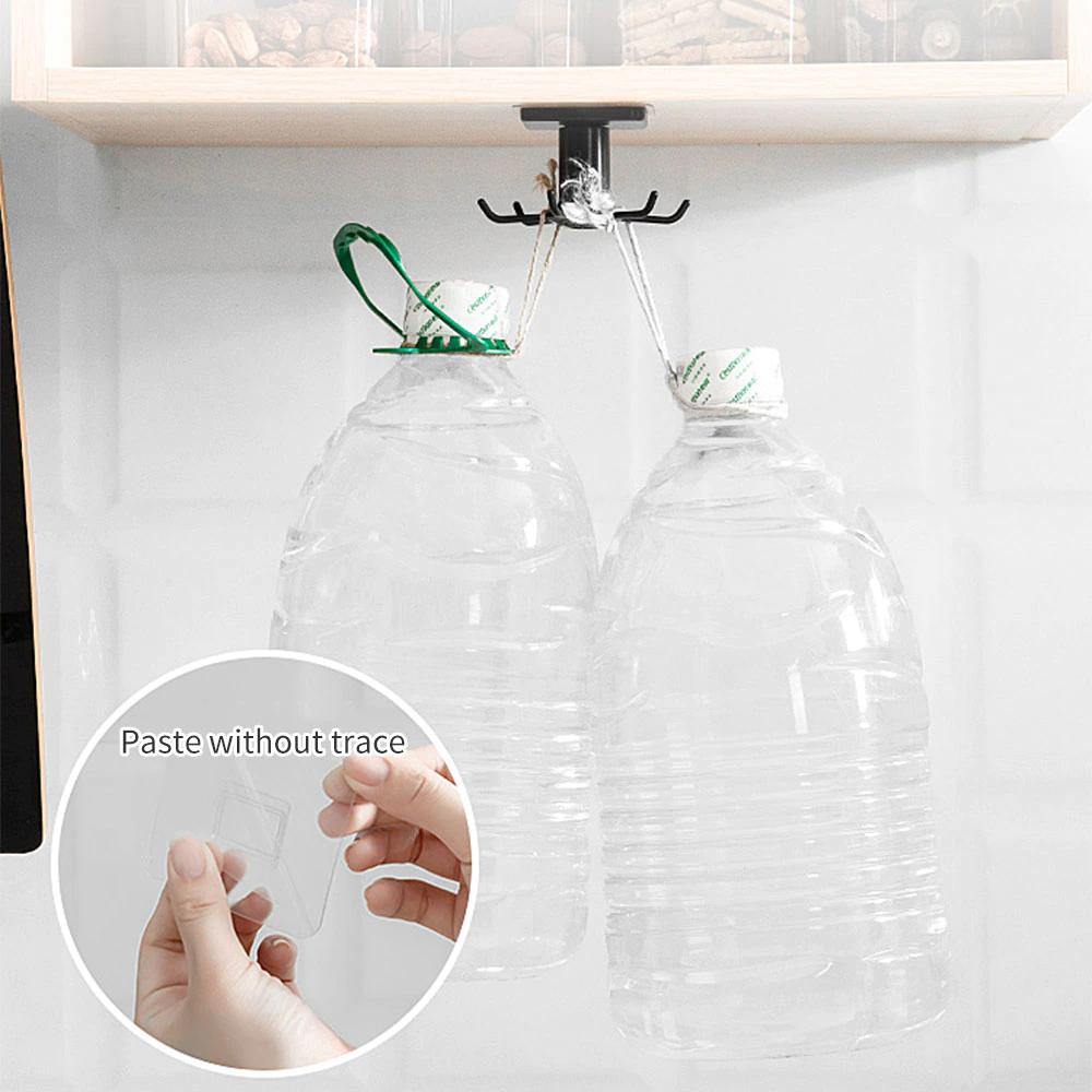 TwistHook Drehbarer Küchenutensilienhalter | 6-Haken Organizer | Platzsparende Aufbewahrung für unter dem Schrank