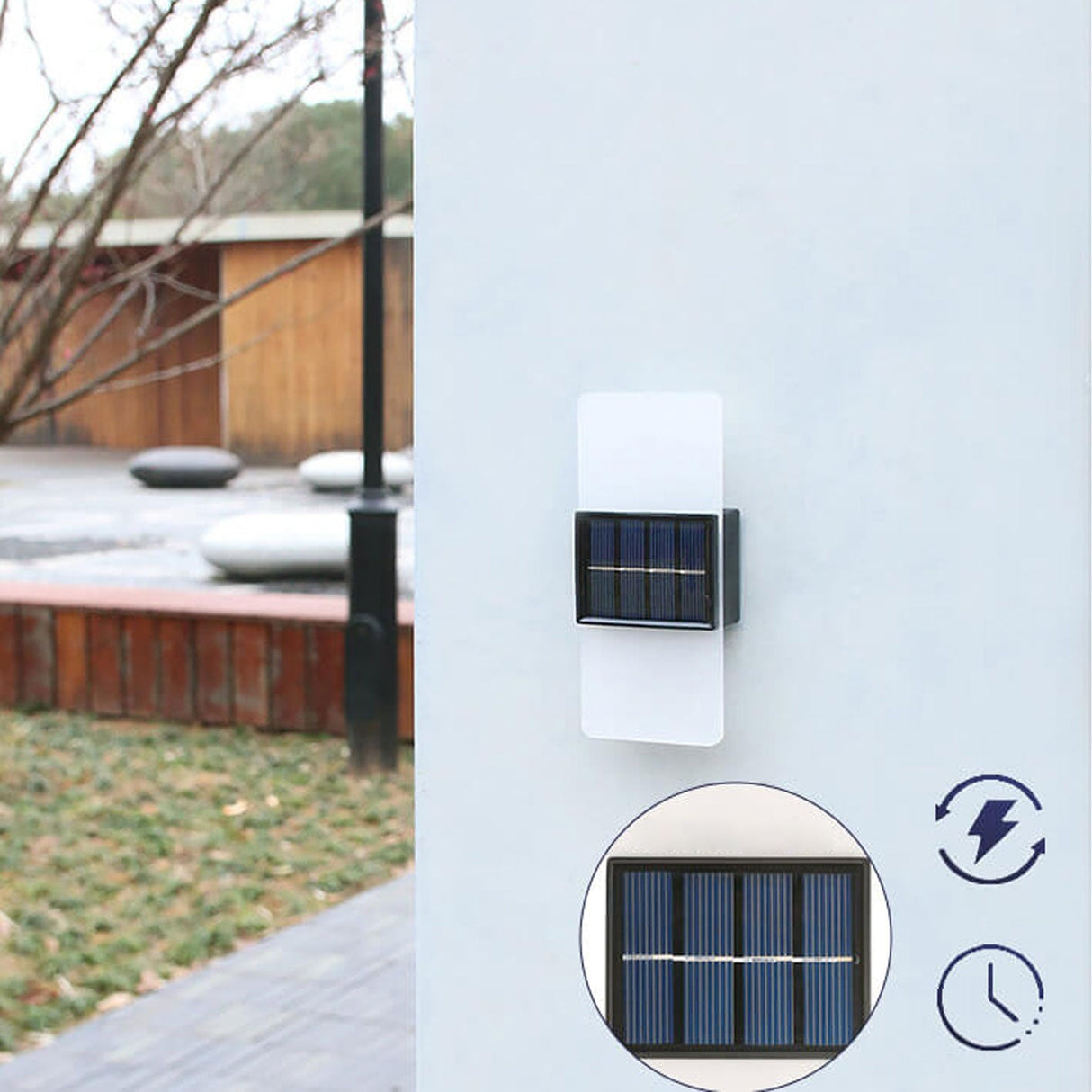 LumaZen Solar LED-Wandlampe | Wetterfest | Solarbetriebene Außenbeleuchtung | Garten- & Terrassen-Deko