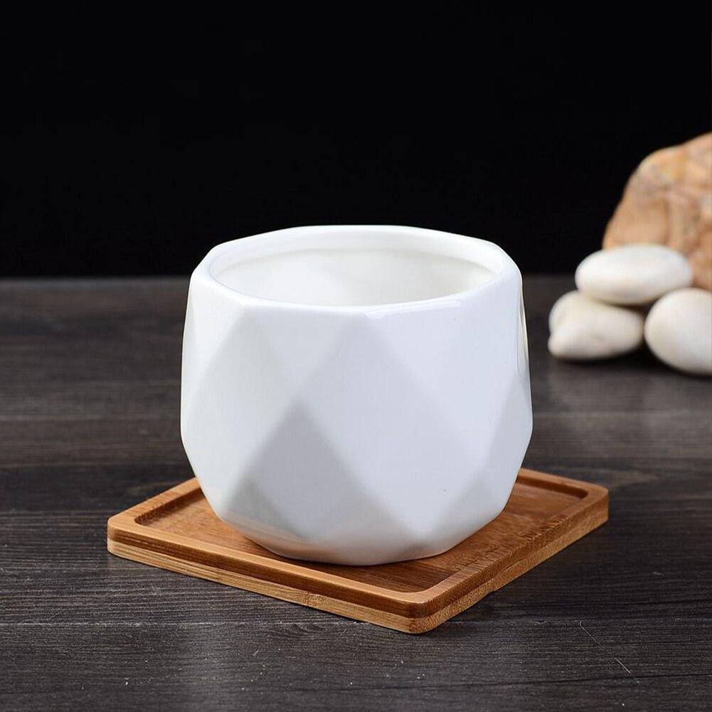 GeoBloom Runde Diamant Keramik Sukkulententöpfe | Modernes Design | Verschiedene Größen