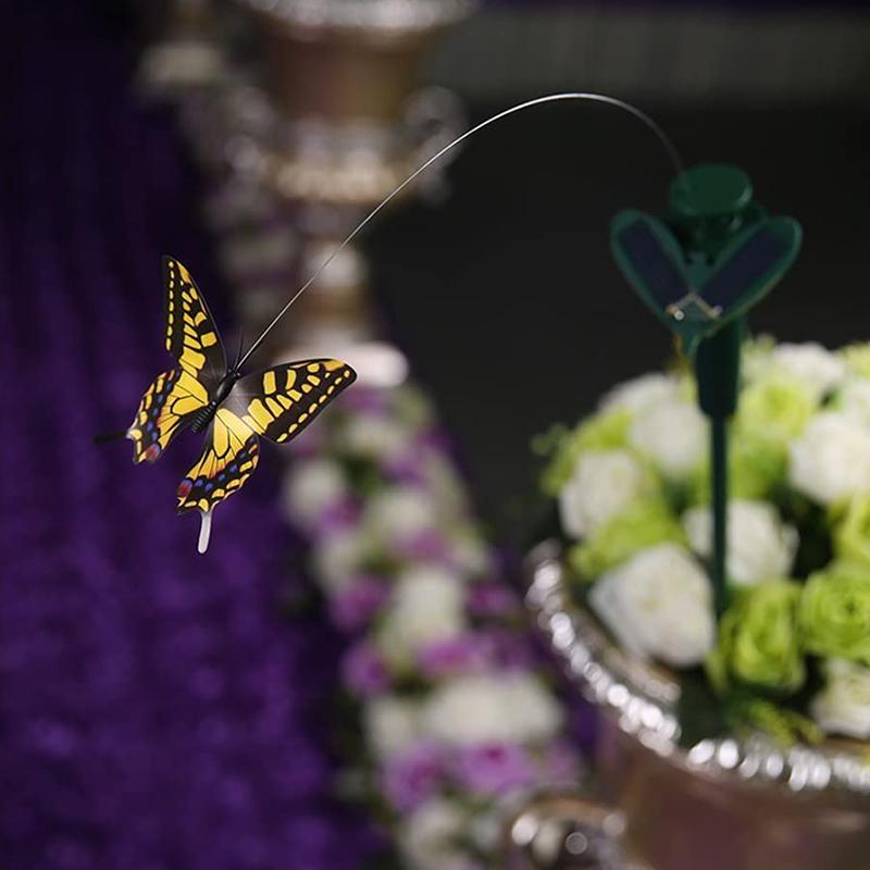 FlutterDance Solar Garten Deko | Solar-Kolibri & Solar-Schmetterling | Tanzende Solardekoration für den Garten