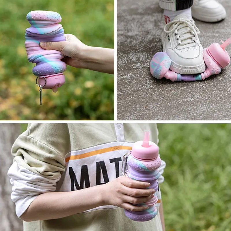 FlexiSip Faltbare Wasserflasche aus Silikon | BPA-frei & Auslaufsicher | Perfekt für Reisen & Sport