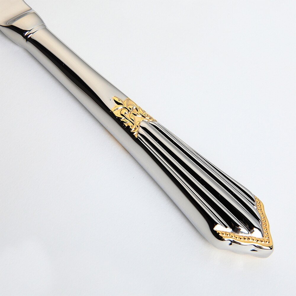 EleganceLux Premium Besteck Set | 24-teilig | Edelstahl Besteck mit Gold-Akzenten | Modern & Zeitlos für Zuhause