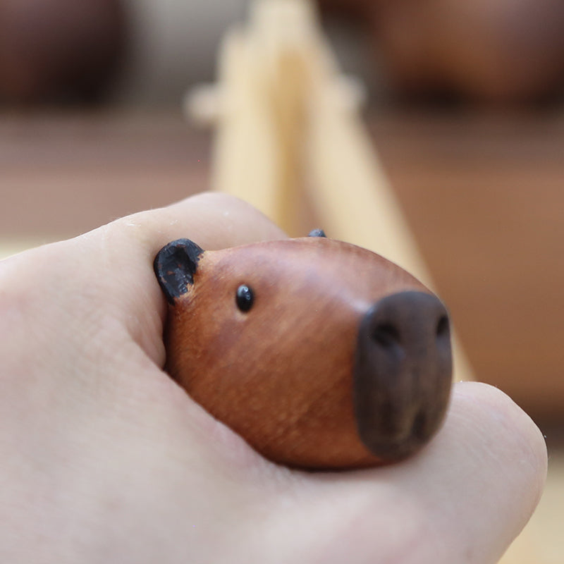 WoodBuddy Capybara Handgefertigte Holzfigur | Einzigartige Deko für Zuhause | Nachhaltiges Design