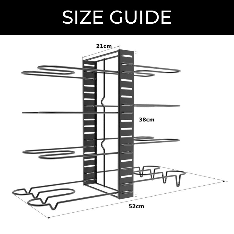SpaceFlex Verstellbarer Küchenpfannenhalter & Topfdeckelhalter | Ordnung & Flexibilität in der Küche