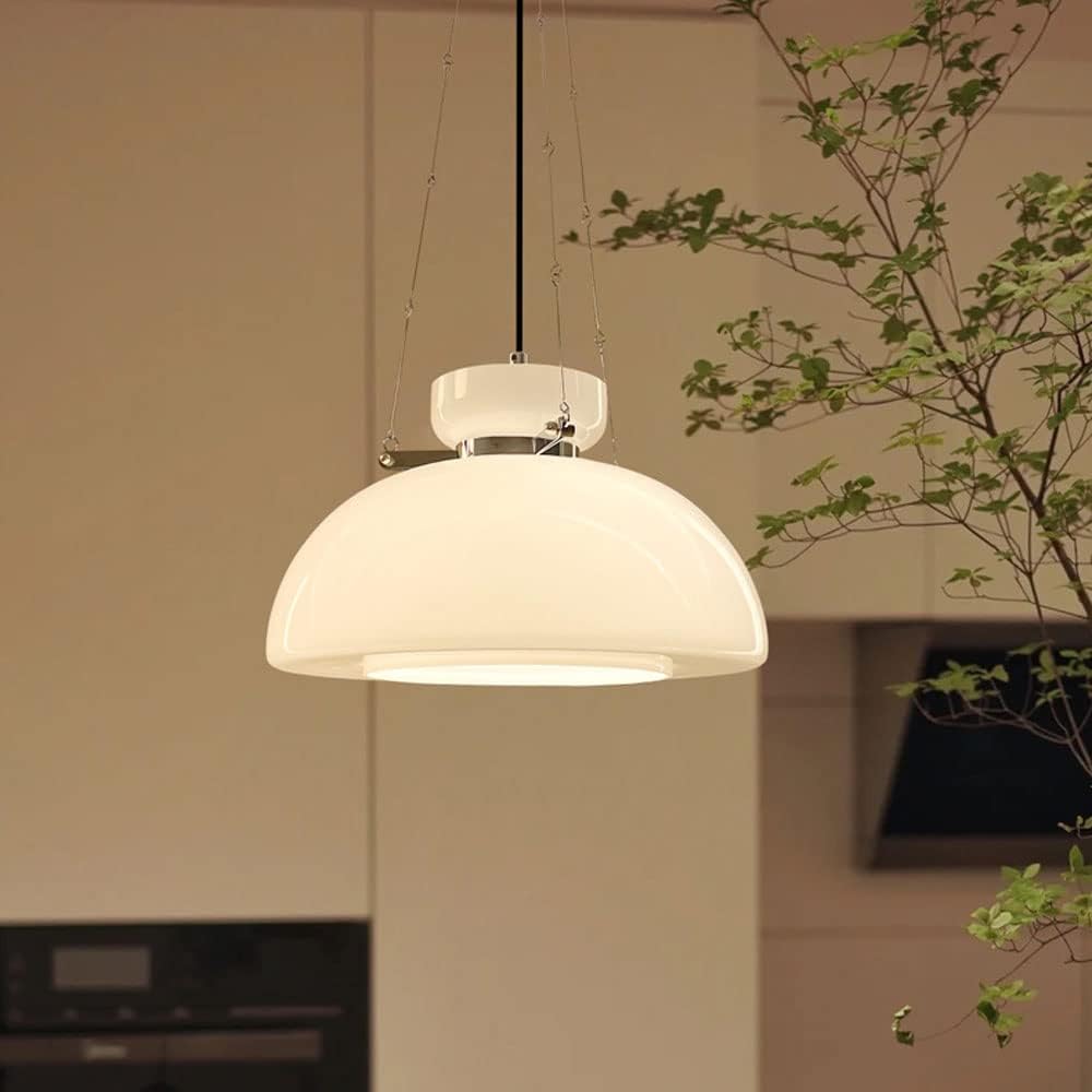 LumoPearl Milchige Pendelleuchte | Modernes Design | LED Beleuchtung | Stilvolle Wohnraum-Deko