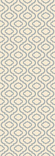 IvoryGrid Teppich | Spalier-Design in Elfenbein & Grau | Pflegeleicht & Modern | Perfekt für Wohnzimmer & Flur