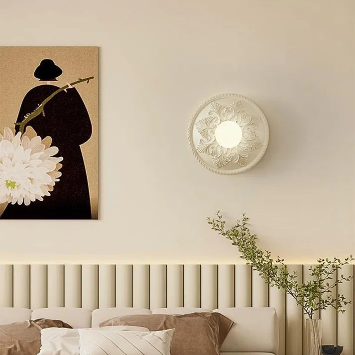 Resiluxe Moderne Wandleuchte Milchkaffee aus Kunstharz | Zeitloses Design | Perfekte Beleuchtung für Zuhause