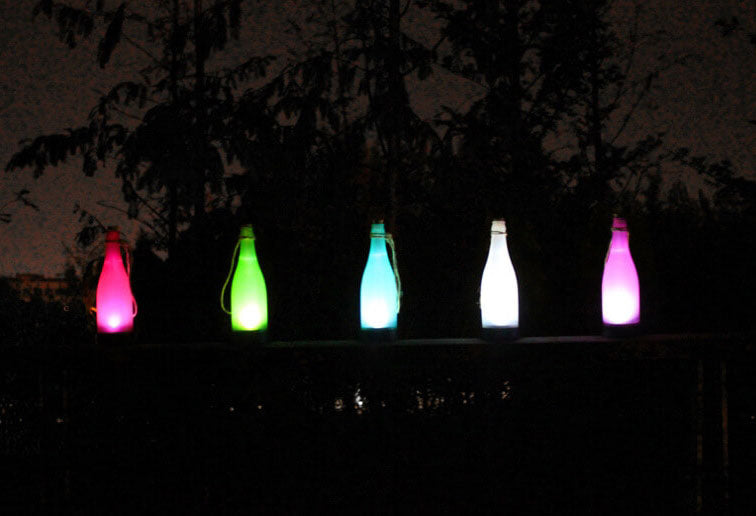 LuminoBottle LED Lichter | 5-teiliges Solar-Set | Flaschenlichter für Outdoor-Deko | Hängende Beleuchtung