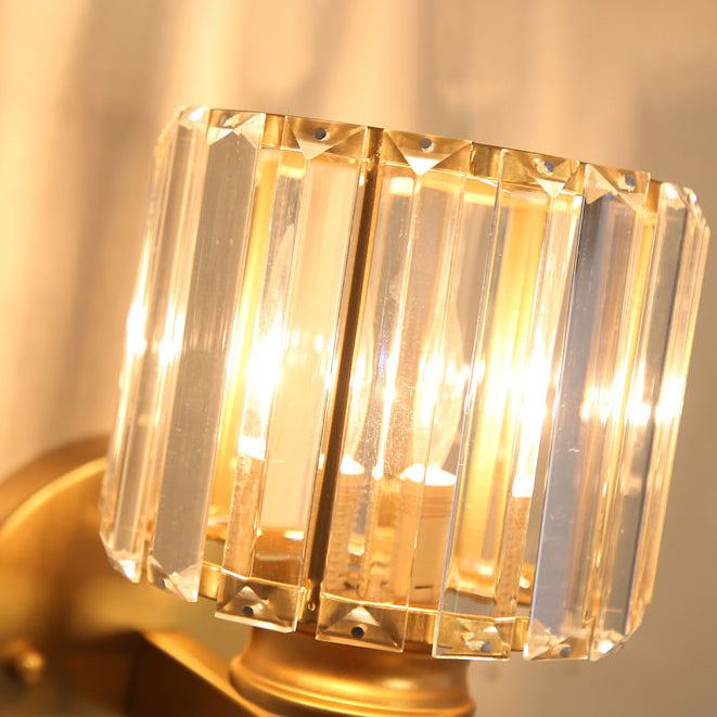 RadiantVell Wandlampe im modernen Minimalismus | Ovaler Kristall-Zylinder | 1 Licht | Elegantes Design für Schlafzimmer & Wohnzimmer