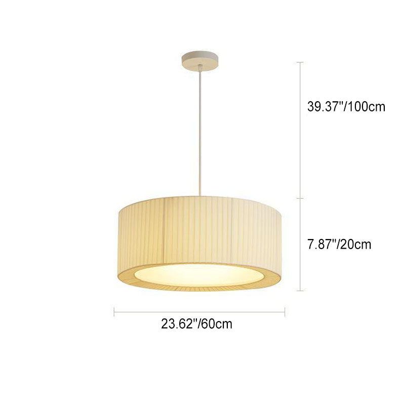 AetherLume Pendelleuchte im skandinavischen Stil | Runder Schirm aus Eisen, Acryl & Stoff | 4/5 Lichter | Für Wohnzimmer