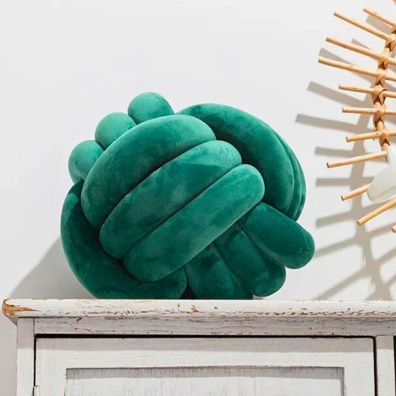 VelvetNest Skandinavisches Knotenkissen aus Samt | Stilvolle Deko | Weich & Komfortabel | Perfekte Wohnaccessoire